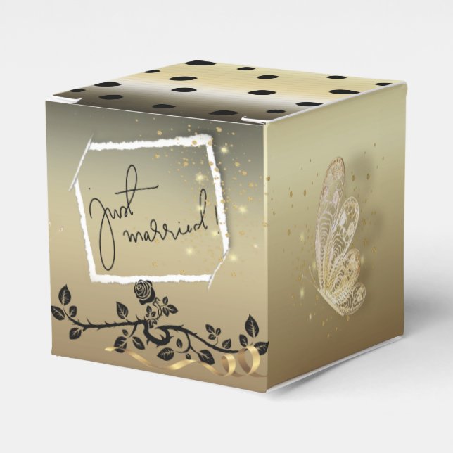 Caja de regalo para recién casado favor box (Front Side)