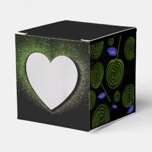 Caja de regalo verde oliva y negro favor box