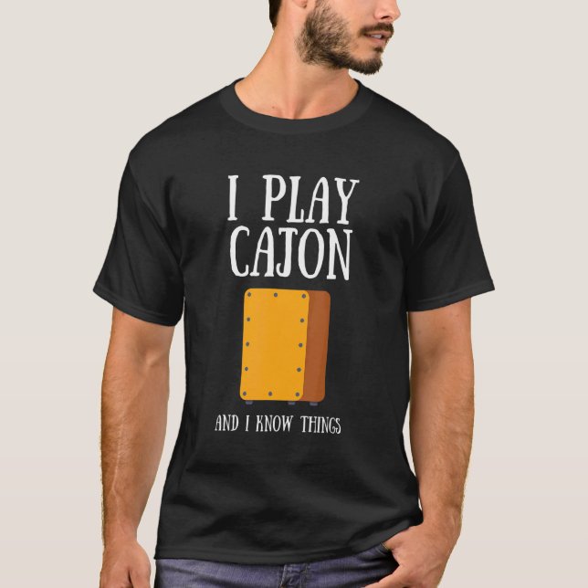 Cajon Box Drum Instrument Peruvian Cajon Percussio T-Shirt (Front)
