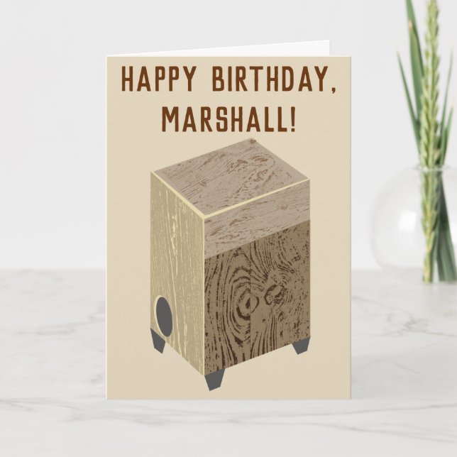 Cajon Drum Happy Birthday Card (Front)