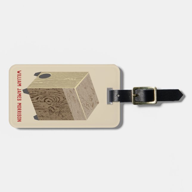 Cajon Drum Personalized Luggage Tag (Front Horizontal)