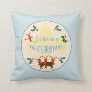 Cajun Baby Boy First Christmas Throw Pillow