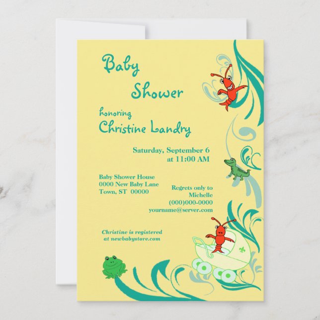 Cajun Baby Shower Gender Neutral Invitation (Front)