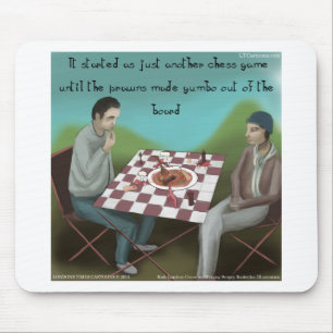 Cajun Chess Funny Cartoon Mouse Pad