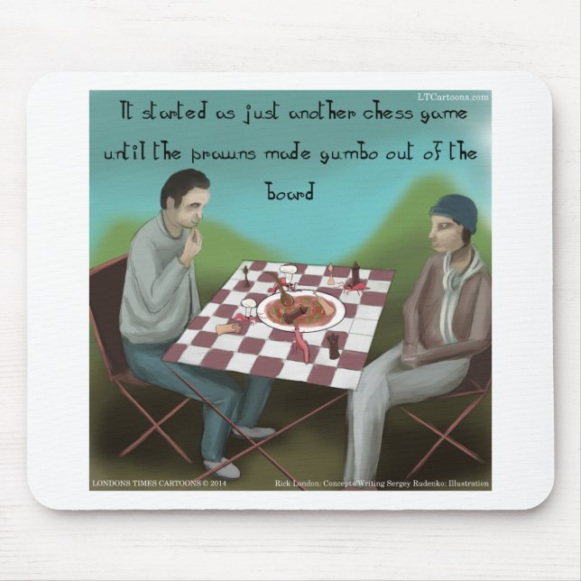 Cajun Chess Funny Cartoon Mouse Pad (Front)