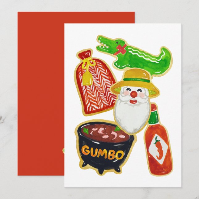 Cajun Christmas Cookies Invitations (Front/Back)