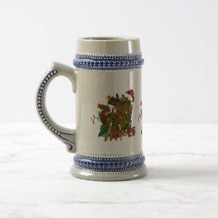 Cajun Christmas Santa gator on bayou Beer Stein
