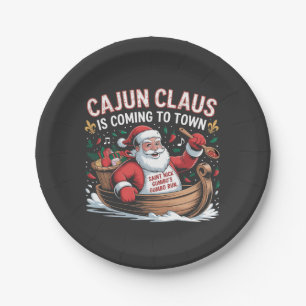 Cajun Clause Is Coming to Town Christmas Krampus  Paper Plate