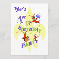 Cajun Crawfish 1st Birthday Party Invitation