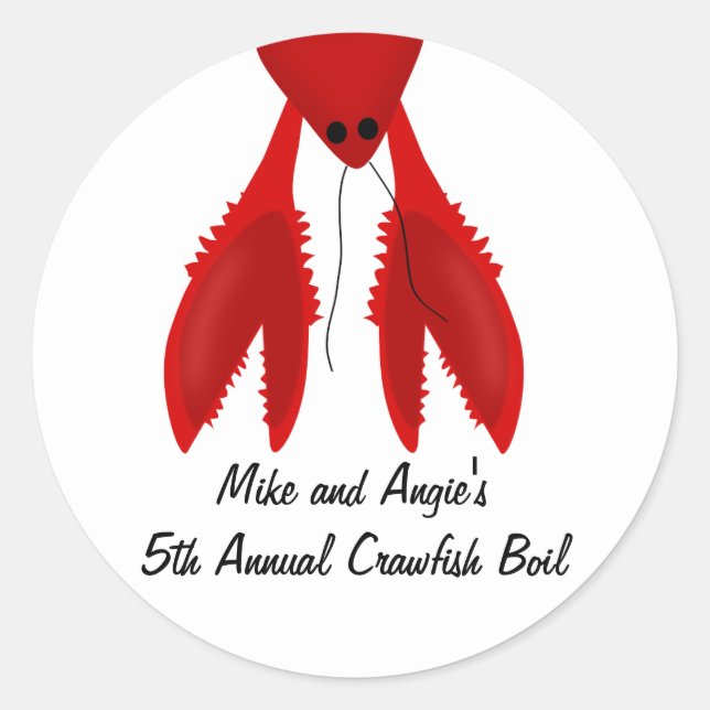 Cajun Crawfish Boil Party Stickers (Front)