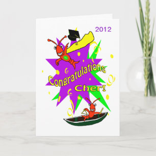 Cajun Crawfish Congratulations Cher Graduation Card