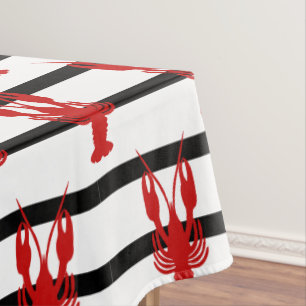 Cajun Crawfish & Stripe Tablecloth