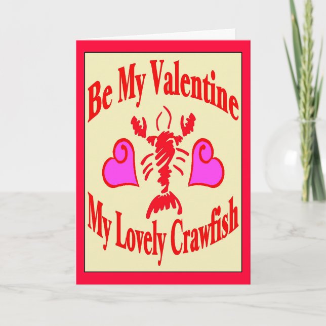 Cajun Crawfish Valentine Holiday Card (Front)