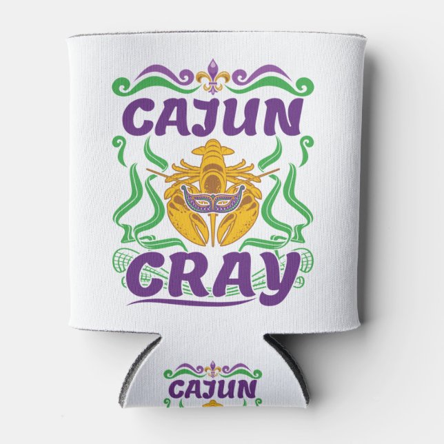Cajun Cray Crawfish Boil Louisiana New Orleans Can Cooler (Front)