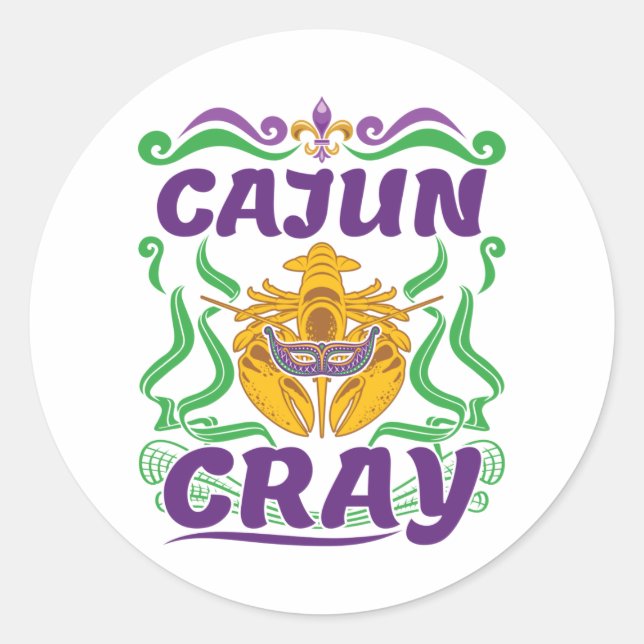 Cajun Cray Crawfish Boil Louisiana New Orleans Classic Round Sticker (Front)