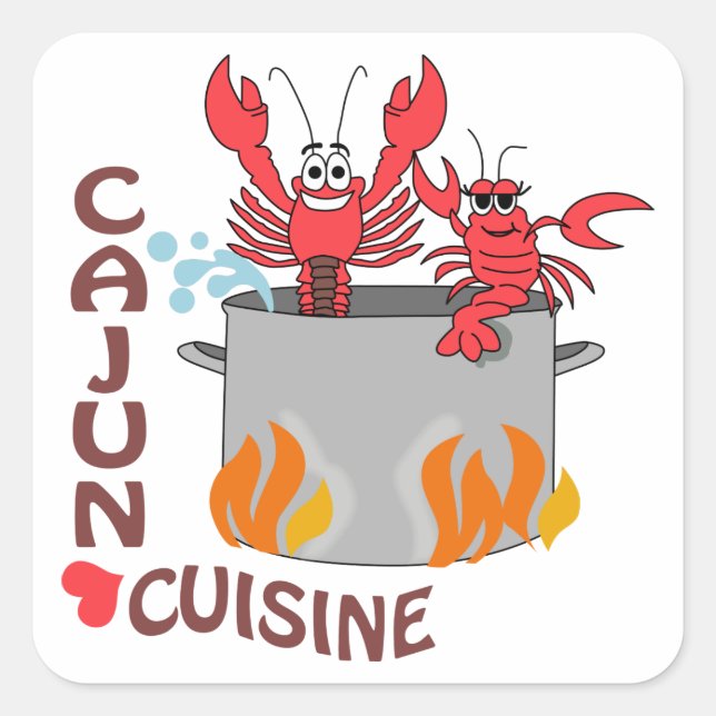 Cajun Cuisine Square Sticker (Front)