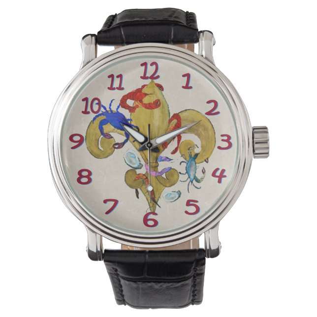 Cajun fleur de lis men's watch (Front)