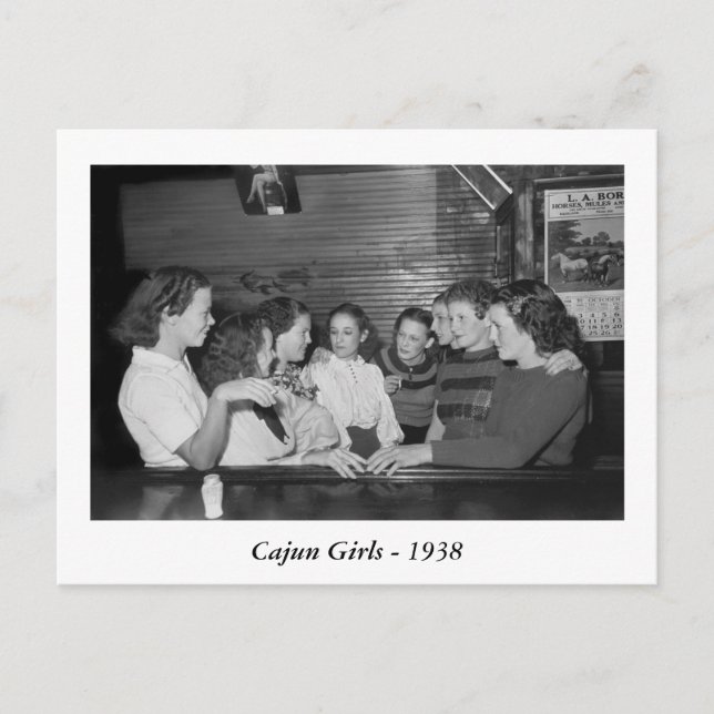 Cajun Girls, 1938 Postcard (Front)