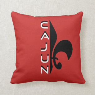 Cajun Half Fleur De Lis Louisiana Throw Pillow