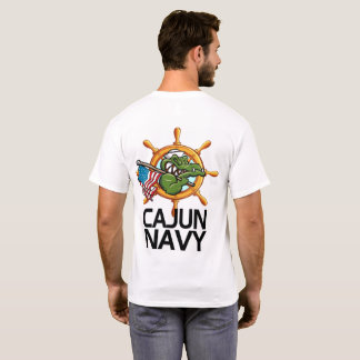 Cajun Navy design on front Pocket and Back T-Shirt