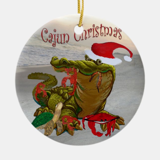 Cajun Noël bayou ornement (Devant)