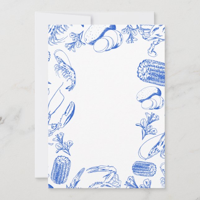 Cajun Seafood Boil – Southern Coastal Food Art Invitation (Front)