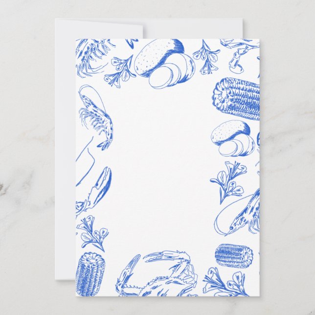 Cajun Seafood Boil – Southern Coastal Food Art Invitation (Front)