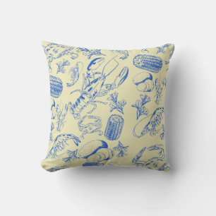 Cajun Seafood Boil – Southern Coastal Food Art Throw Pillow