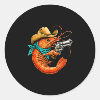 Cajun seafood funny shrimp classic round sticker