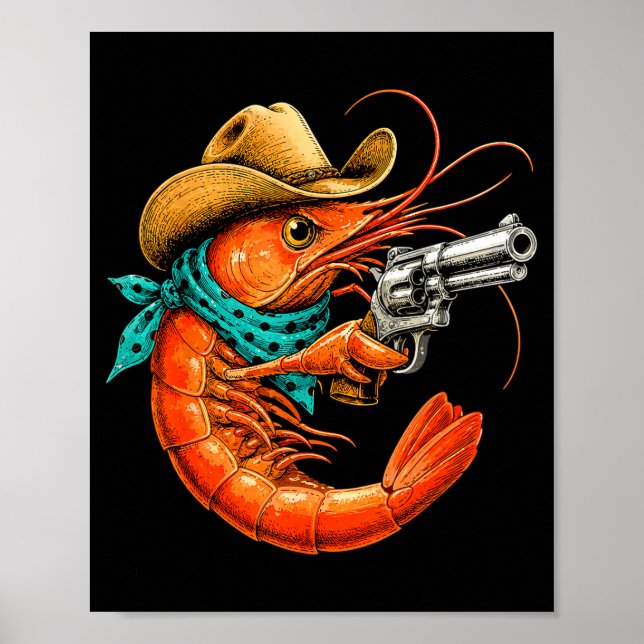 Cajun seafood funny shrimp  poster (Front)