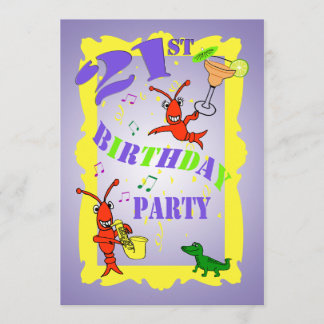 Cajun Themed 21st Birthday Party Invitation