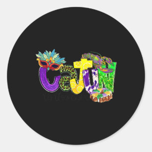Cajun To The Core Mardi Mardi Gras Louisiana Carni Classic Round Sticker