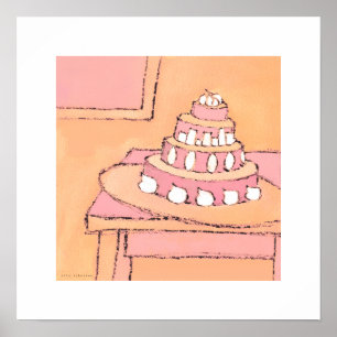 cake acrylic painting poster