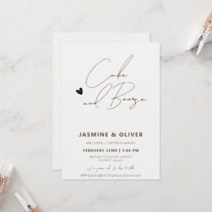 Cake and booze funny wedding  invitation