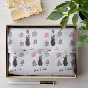 'Cake And Clubs' Golf Club Bag Silhouette & Cakes Tissue Paper