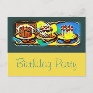 Cake Art Jazz Birthday Party Invitation