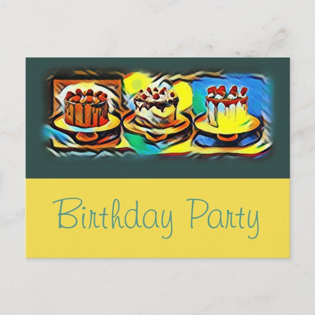 Cake Art Jazz Birthday Party Invitation (Front)