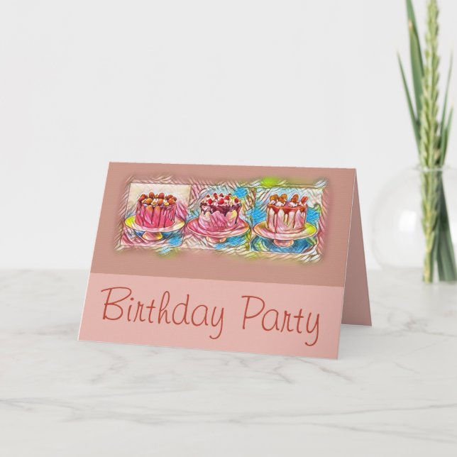 Cake Art Peach Birthday Party Invitation (Front)