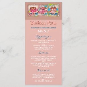 Cake Art Peach Birthday Party Menu