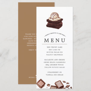 Cake Bake Menu Thématique