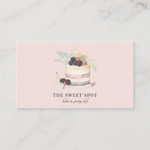 Cake Baker Bakery Pastry Chef Catering Pink Business Card