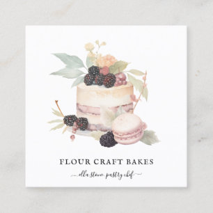 Cake Baker Bakery Pastry Chef Catering Square Business Card