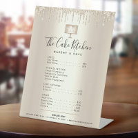 Cake Bakery Chef Gold Glitter Drip Menu Price List
