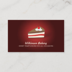 Cake Bakery Cherry On Top Desserts business card