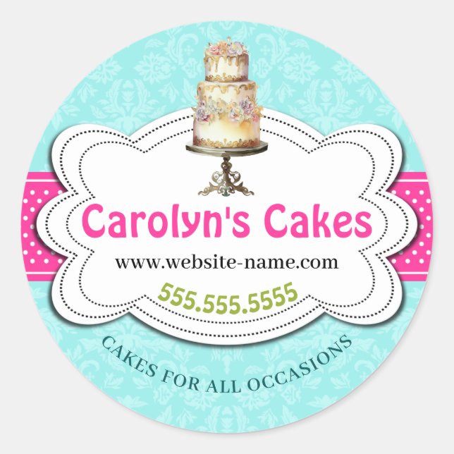 Cake Bakery Classic Round Sticker (Front)
