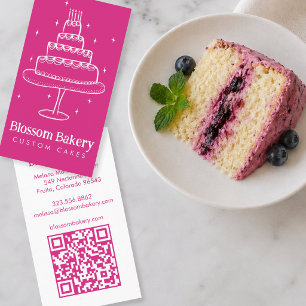 Cake Bakery Dessert Catering CUSTOM QR Hand-drawn Business Card