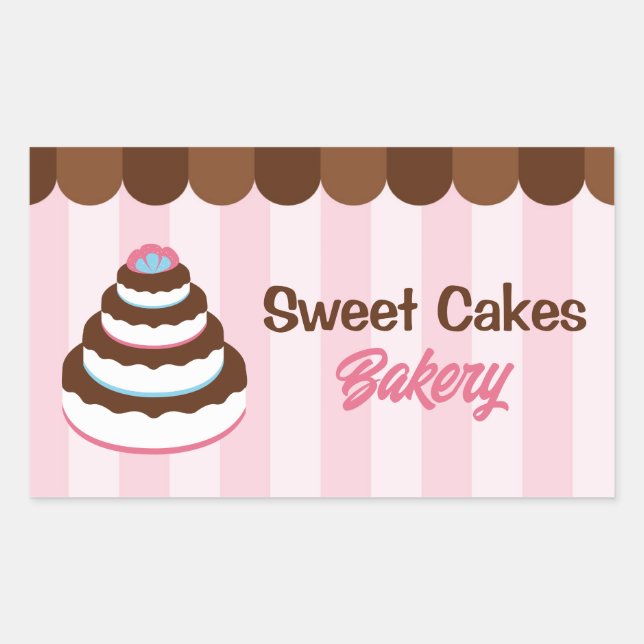 Cake Bakery Label | Cute Cakes | Awning Border (Front)