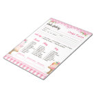 Cake Bakery Order Form Notepad