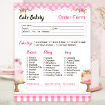 Cake Bakery Order Form Notepad<br><div class="desc">A notepad for you to take custom cakes from your home or store bakery.  Many of the fields are customizable,  so you can make it your own!  Each page comes blank on the back,  so you can add any extra drawings or notes about the order there.</div>