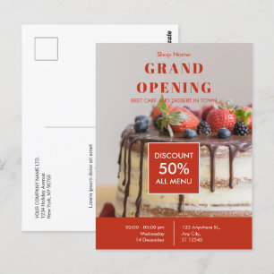 Cake Bakery Small Business Grand Opening  Postcard